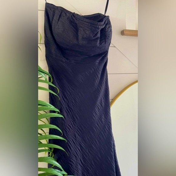 J Crew Size 2 Strapless Dress Black Lined Cotton a line knee length - Picture 3 of 8